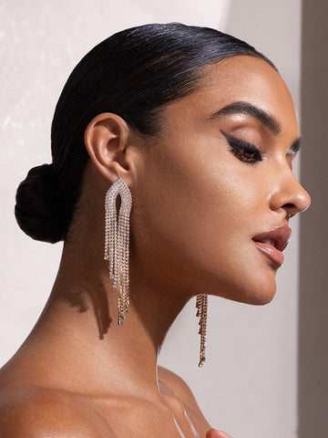 Rhinestone Tassel Earrings