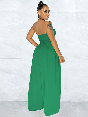 Casual Loose Strapless Chiffon Jumpsuit