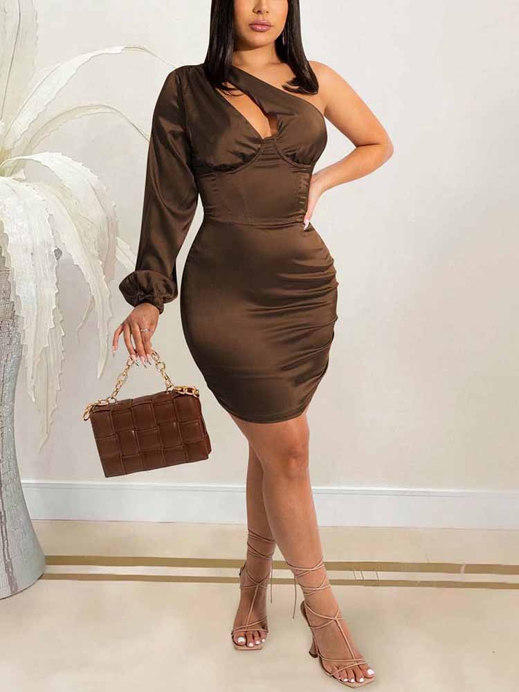 One Shoulder Cut Out Dress