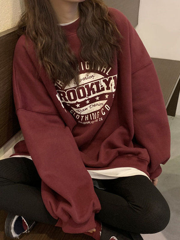 Sudadera con cuello redondo y gráfico de Brooklyn