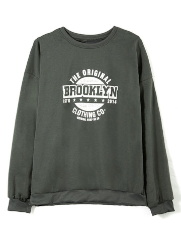 Sudadera con cuello redondo y gráfico de Brooklyn