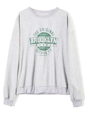 Sudadera con cuello redondo y gráfico de Brooklyn