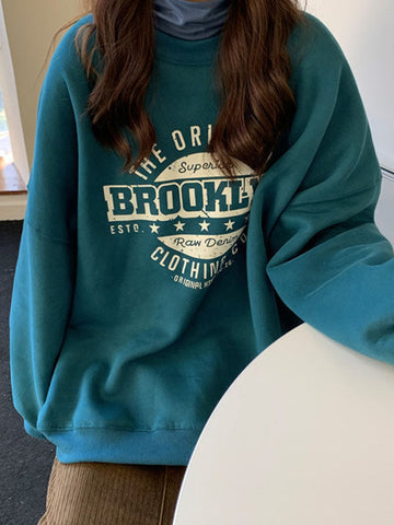 Sudadera con cuello redondo y gráfico de Brooklyn