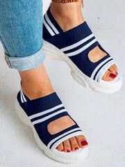 Striped Cutout Sandals