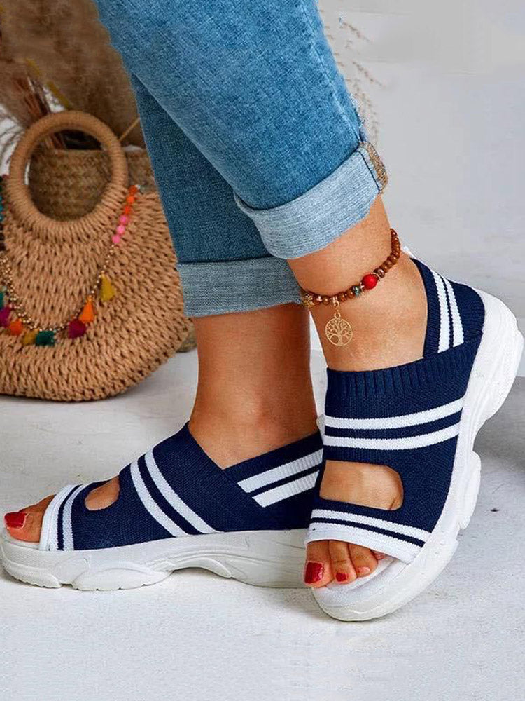 Striped Cutout Sandals