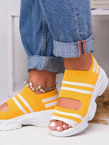 Striped Cutout Sandals