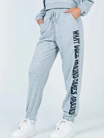 Slogan Pattern Print Tracksuit Set