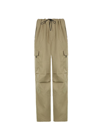 Size Friendly Low Waist Parachute Cargo Pants