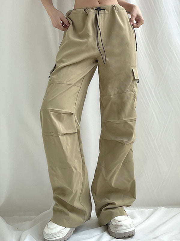 Pantalones cargo de paracaídas de cintura baja de talla amigable