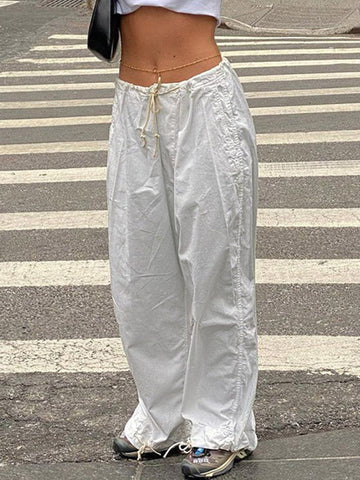 Pantalones cargo de paracaídas de cintura baja de talla amigable