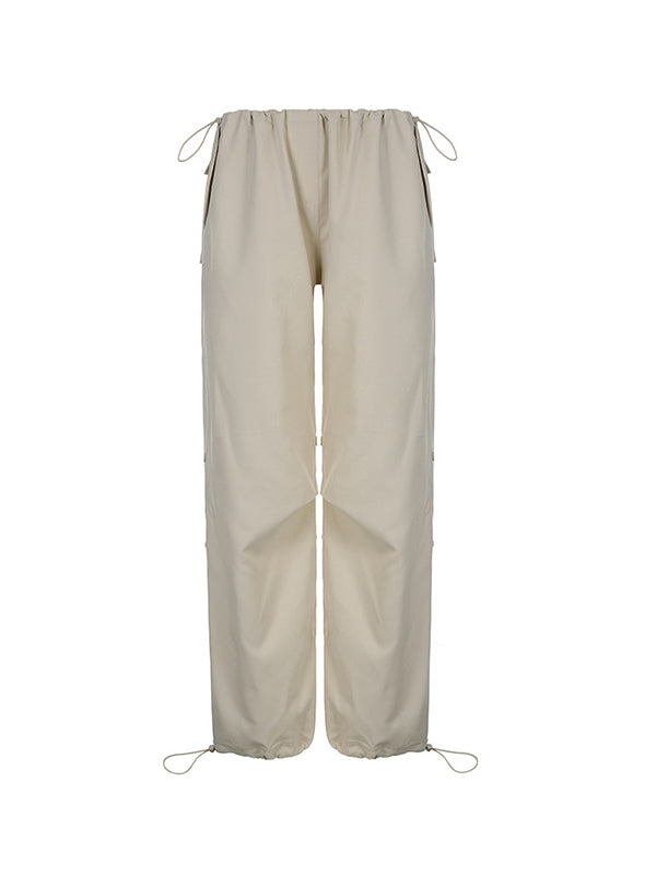 Baggy-Cargohose mit Kordelzug und niedriger Taille