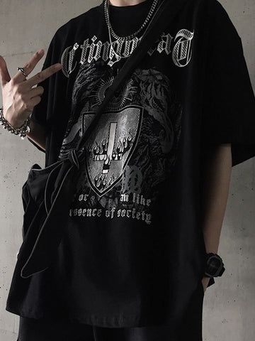 Men's Gothic Punk Shield Graphic Tee