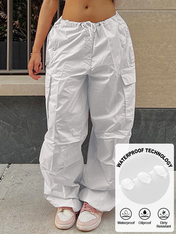 Pantalones cargo holgados Y2K con cordón