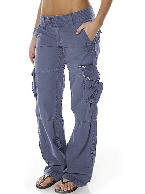 Baggy-Cargohose mit Fallschirmmuster und niedriger Taille