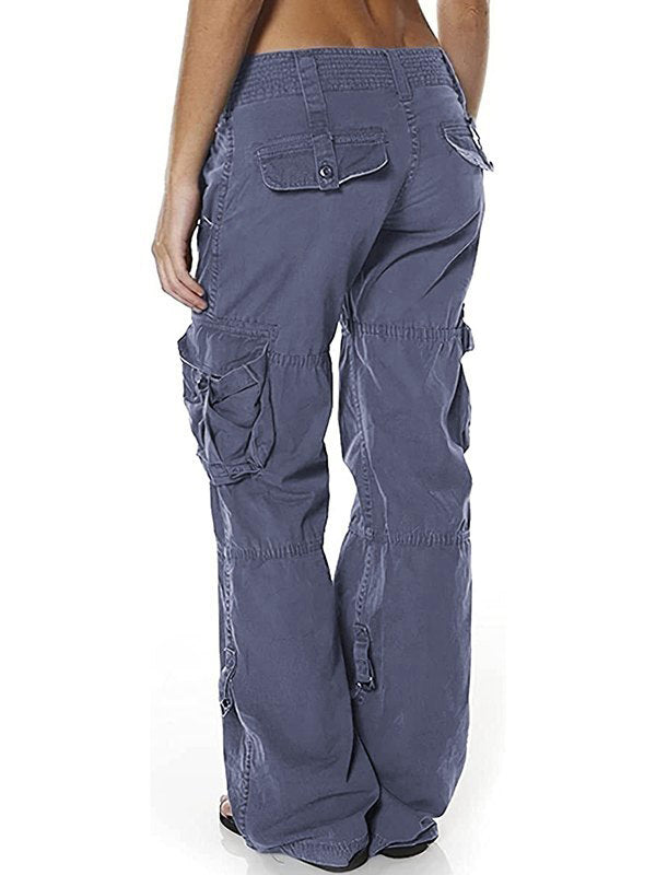 Baggy-Cargohose mit Fallschirmmuster und niedriger Taille