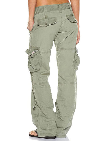 Baggy-Cargohose mit Fallschirmmuster und niedriger Taille