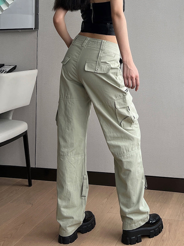 Baggy-Cargohose mit Fallschirmmuster und niedriger Taille