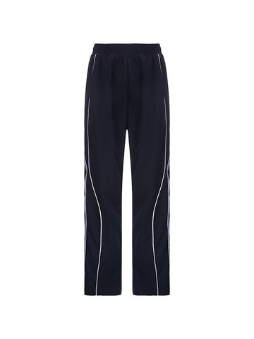 Piping Detail Wide Leg Track Pants