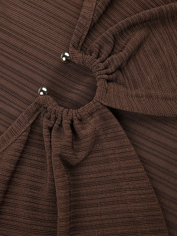 Set aus langärmligem Rippstrick und Camisole