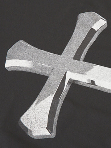 Herren-T-Shirt mit Buchstaben-Kreuz und Grafik