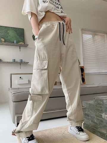 Pantalones cargo vintage con cremallera en el tobillo