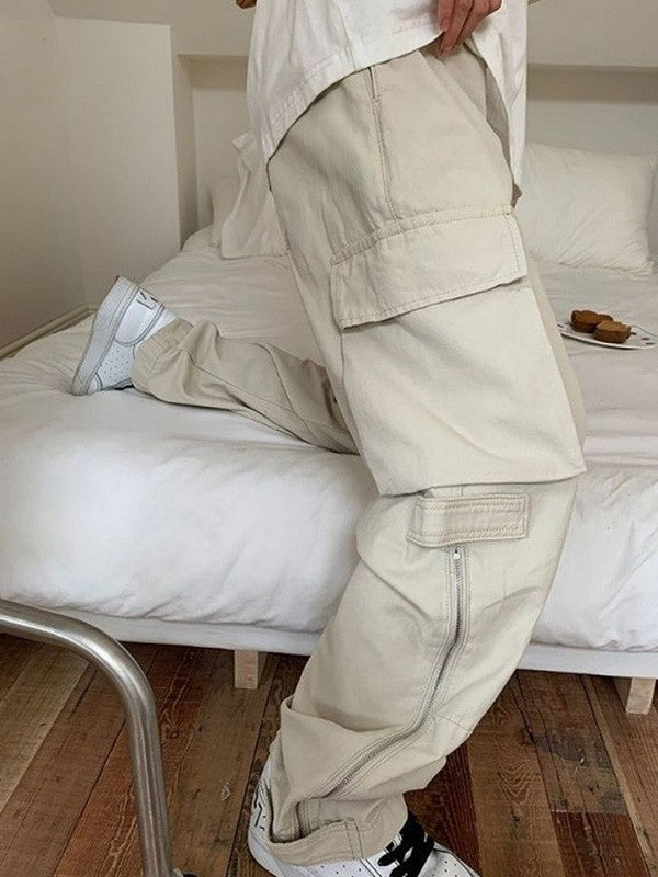 Pantalones cargo vintage con cremallera en el tobillo