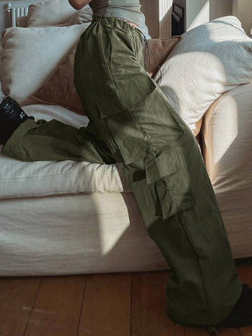 Pantalones cargo holgados con fruncido de paracaídas