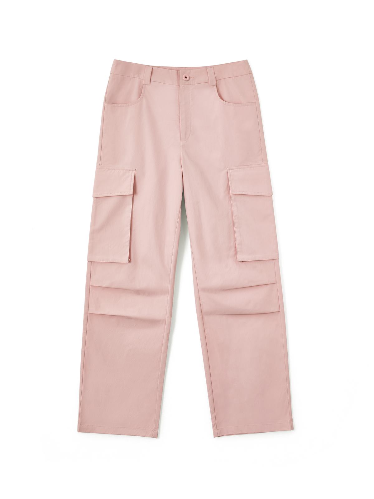 Ruched Pink Straight Leg Cargo Pants – Omcne