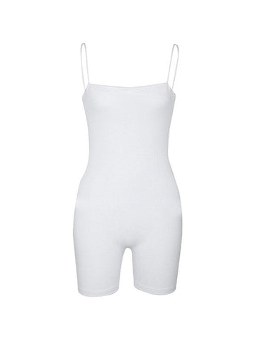 White Slip Bodycon Sports Romper