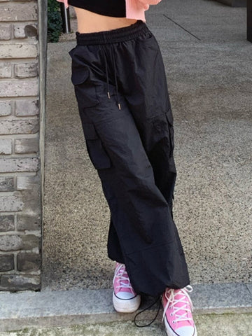 Function Pocket Drawstring Baggy Cargo Pants