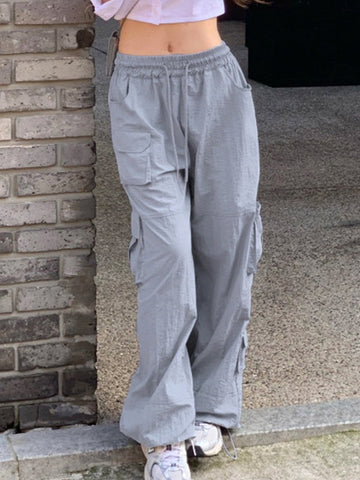 Function Pocket Drawstring Baggy Cargo Pants