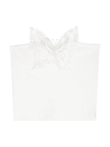 Butterfly Detail White Bandeau Top