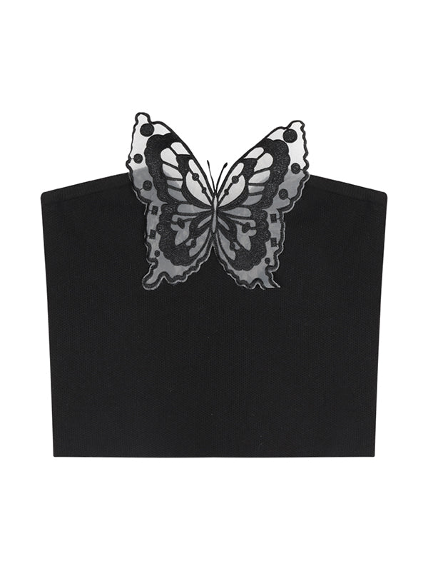 Butterfly Detail White Bandeau Top