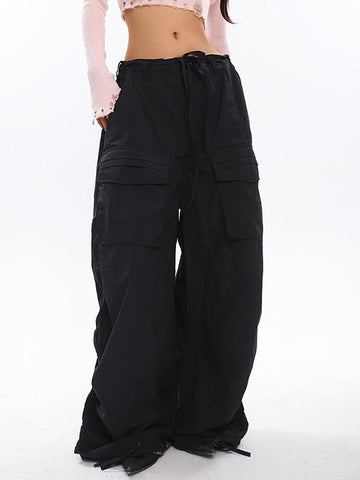 Pantalones cargo holgados Y2K fruncidos