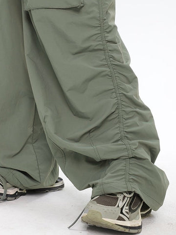 Pantalones cargo holgados Y2K fruncidos