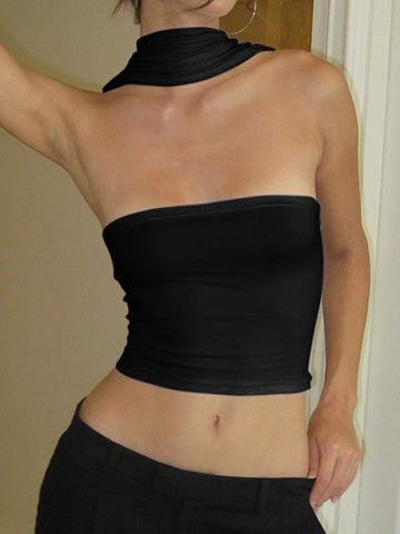 Top bandeau con tirantes halter