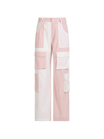 Pantalones cargo de pana con patchwork