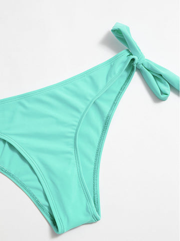 Solid Color Two Way Tie Bikini Set