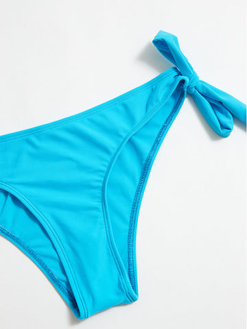 Solid Color Two Way Tie Bikini Set