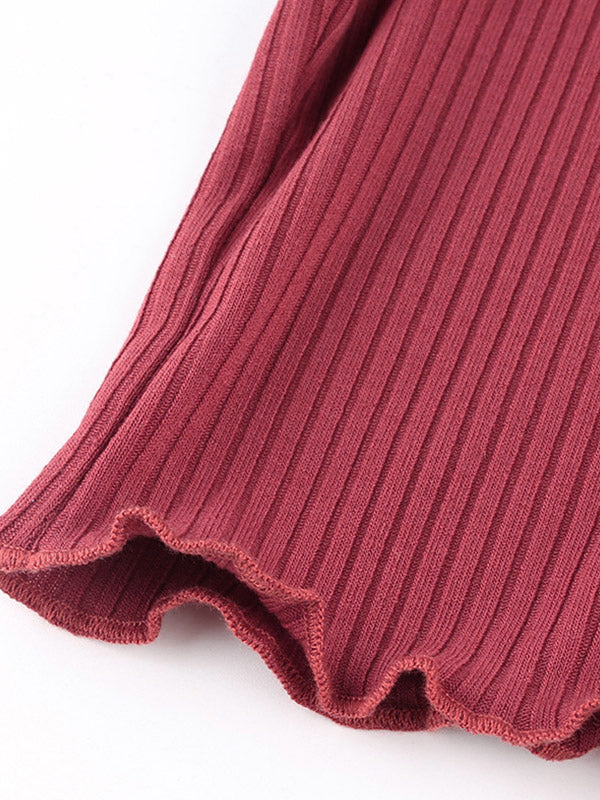 Contrast Trim Rib-Knit Crop Cami Top