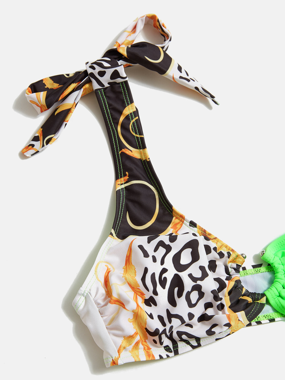 Leopard Print Contrast Bikini Set