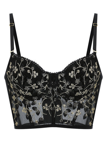 Vintage Lace Embroidery Bustier