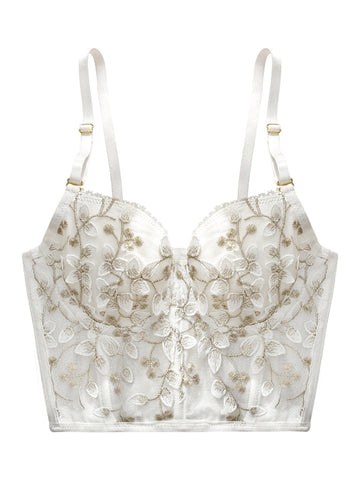 Vintage Lace Embroidery Bustier