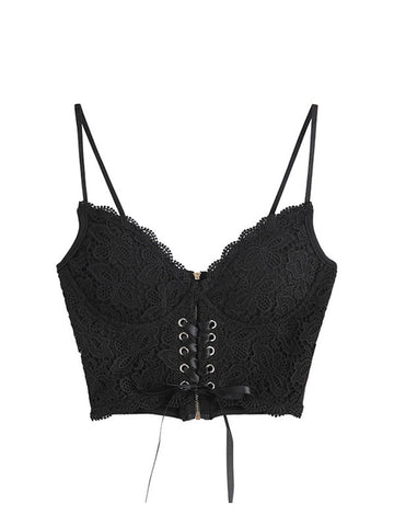 Front Tie Lace Bustier