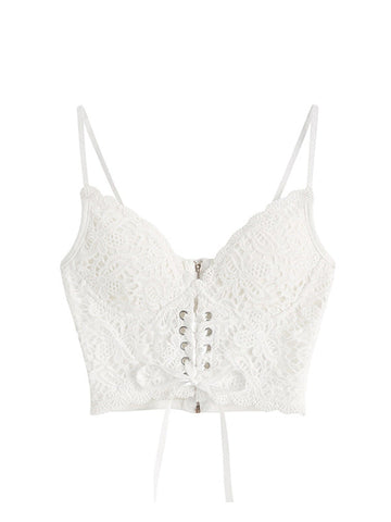 Front Tie Lace Bustier