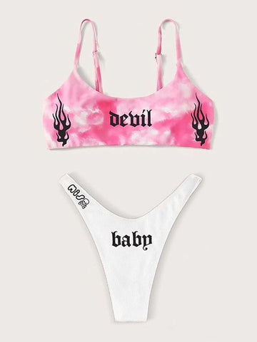 Conjunto de bikini de bebé con efecto tie-dye Angel