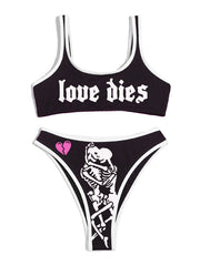 Love Dies Strap Bikini Set