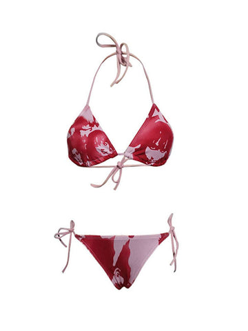 Neckholder-Bikini-Set mit Siebdruck