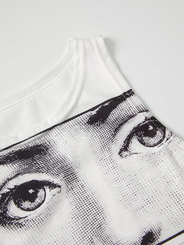 Kurzes Tanktop mit Staring Eye-Grafik