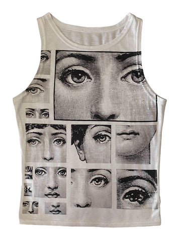 Kurzes Tanktop mit Staring Eye-Grafik